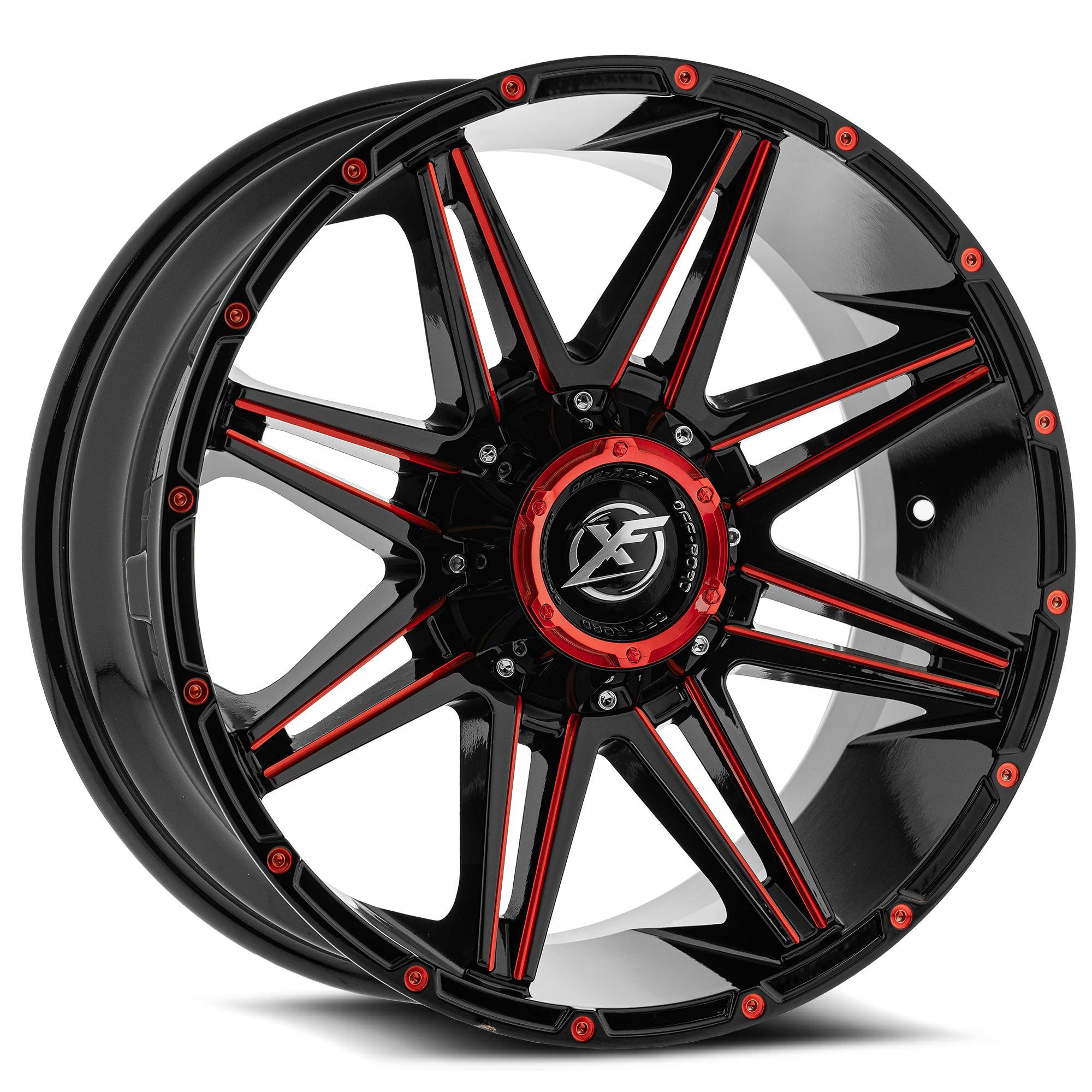 Gloss Black Red Milled