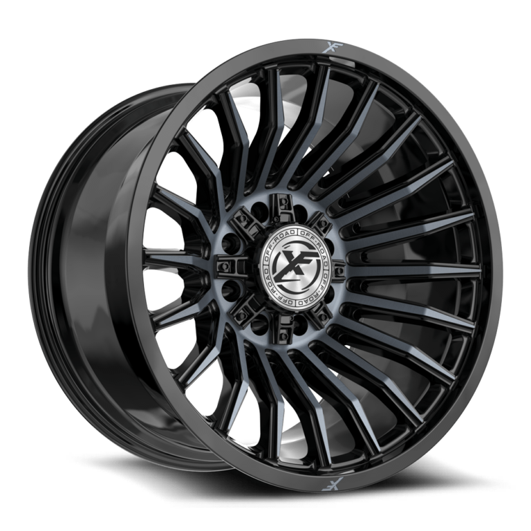 Gloss Black Machined & Titanium 8 Lug