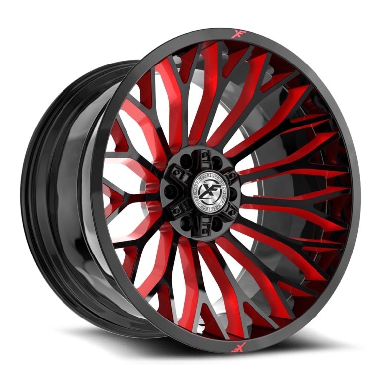 Gloss Black & Milled W/ Red Windows